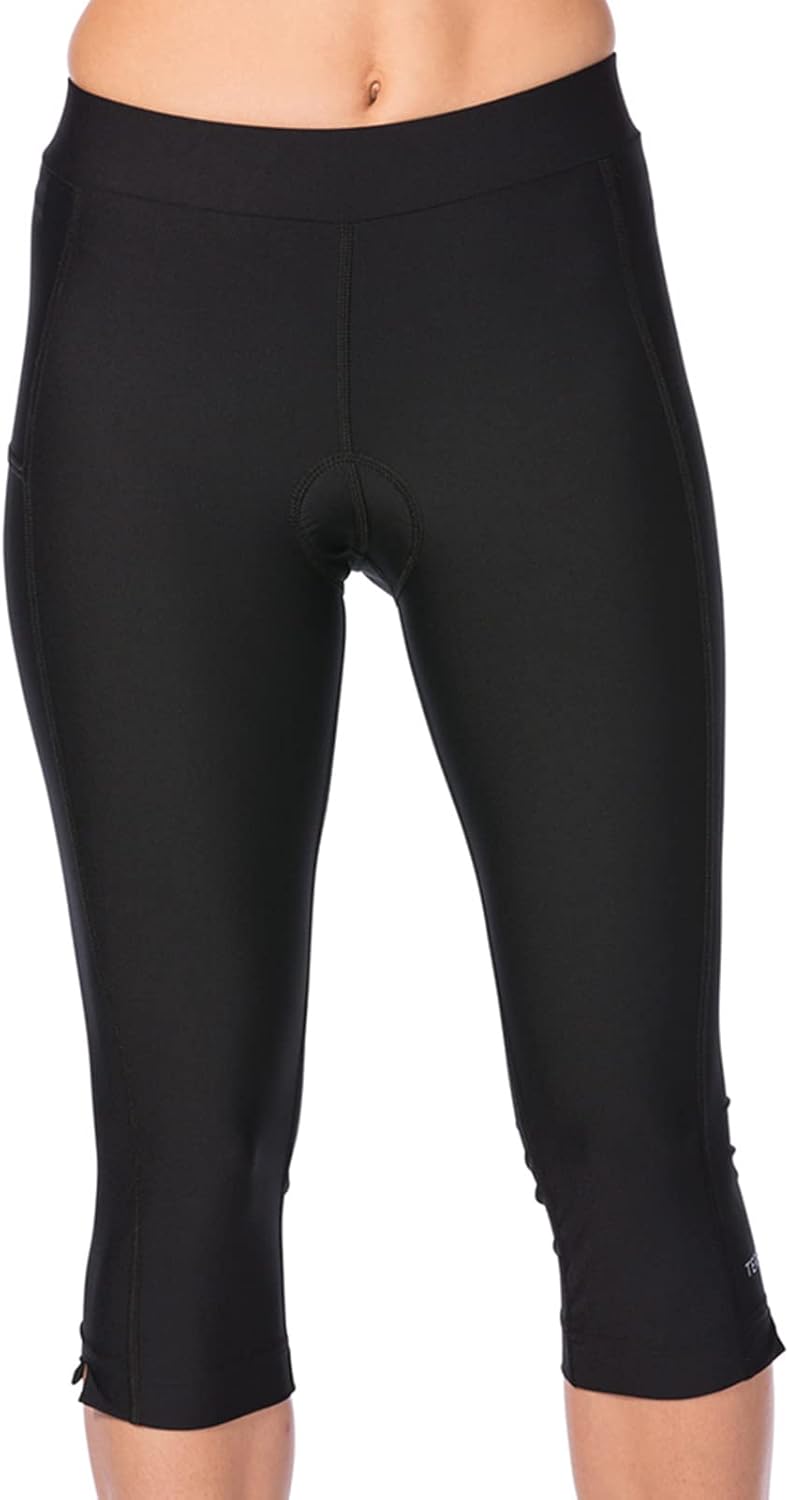 Terry Bike Pants Womens Cycling Capris Padded Spinnaker Knickers Spin Bike Capri Pants Womens Indoor Cycling Clothes - Image 1